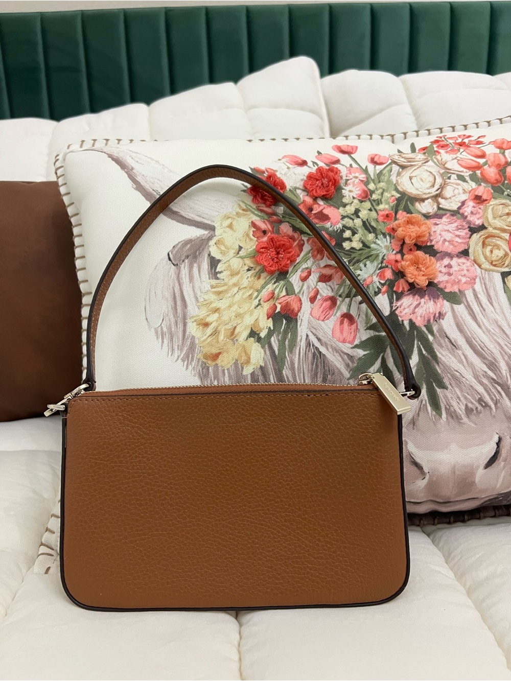 Kate Spade Leila Convertible Wristlet Pebbled Leather Gingerbread Brown Gold HW - Picture 2 of 6